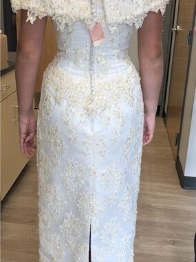 Ivory Lace Embroidered Women's Wedding Dress